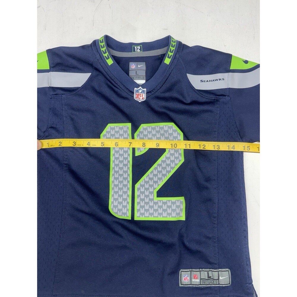 Nike Seattle Seahawks NFL #12 Fans NFL On Field Blue Football Jersey Youth L (7) - Picture 4 of 7